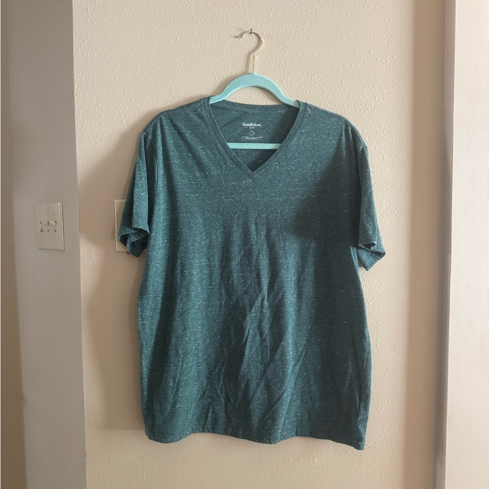Goodfellow & Co Teal Short Sleeve V-Neck Tee